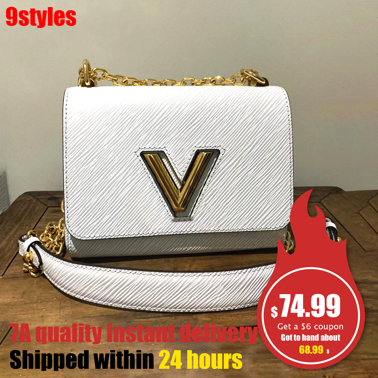 Luxurys Designer Twist Epi shoulder bags crossbody Hobo mens Twists Women's Gold chain water ripple handbags clutch bag lady Pochette totes metal letter logo M50282, Khaki 
Luxurys Designer Twist Epi shoulder bags crossbody Hobo mens Twists Women's Gold chain water ripple handbags clutch bag lady Pochette totes metal letter logo M50282, Khaki