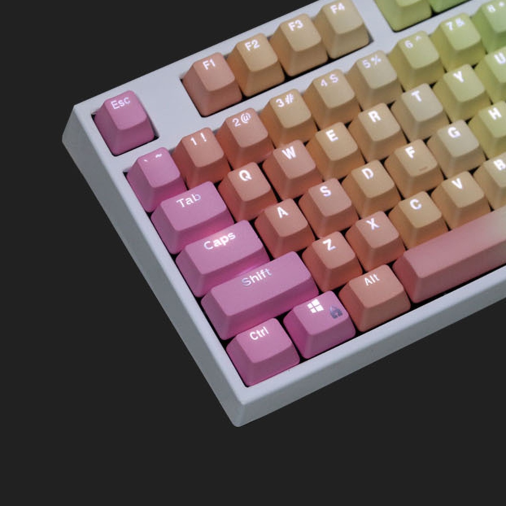 104Pcs PBT Backlight Dip-Dyed Keycaps for Mechanical Keyboard Cherry/Kailh/Gateron/Outemu Switch Keyboard Two-color Injection