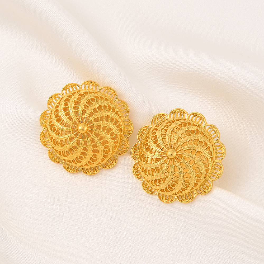 Wedding Jewelry Sets 24K Gold Plated Fashion Ethiopian Big Size EarringsPendantRing Jewelry Sets Gold Plate Africa Bride Wedding Eritrea Set Gift 2303