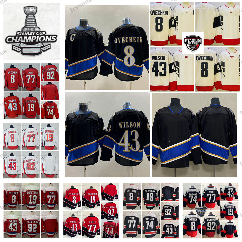 2023 Stadium Series Reverse Retro Hockey Jerseys 8 Alex Ovechkin TJ Oshie Nicklas Backstrom Evgeny Kuznetsov 43 Tom Wilson John Carlson Stanley Cup Champions Jersey, White champions
2023 Stadium Series Reverse Retro Hockey Jerseys 8 Alex Ovechkin TJ Oshie Nicklas Backstrom Evgeny Kuznetsov 43 Tom Wilson John Carlson Stanley Cup Champions Jersey, White champions