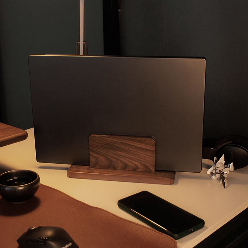 Wooden Vertical Laptop Stand Holder Notebook Tablet Station Support For Macbook Air Pro PC