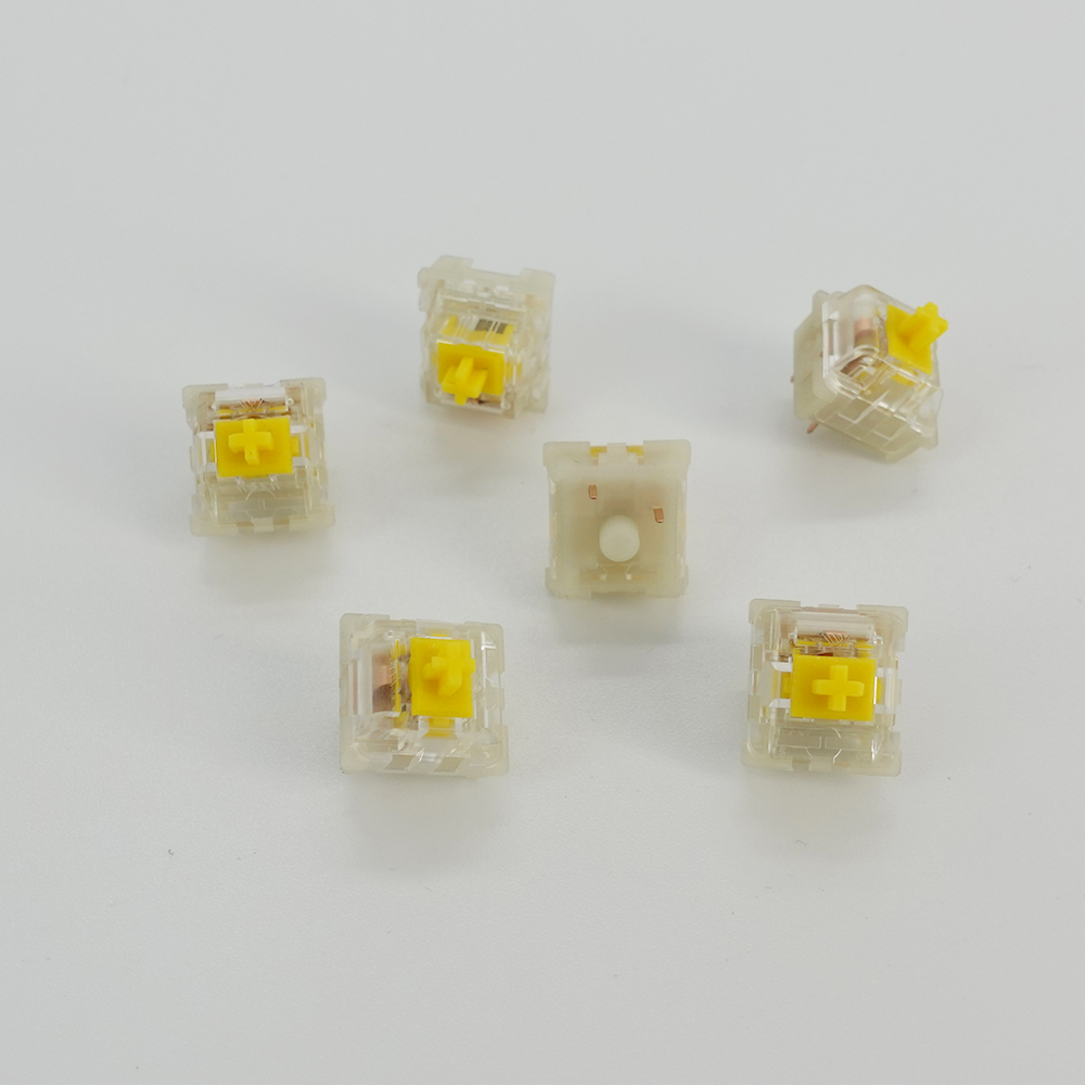 KTT Switch Milky Yellow Switches Linear 3pin Compatible Mechanical Keyboard Gaming RGB SMD Cherry DIY Custom with MX Switchs