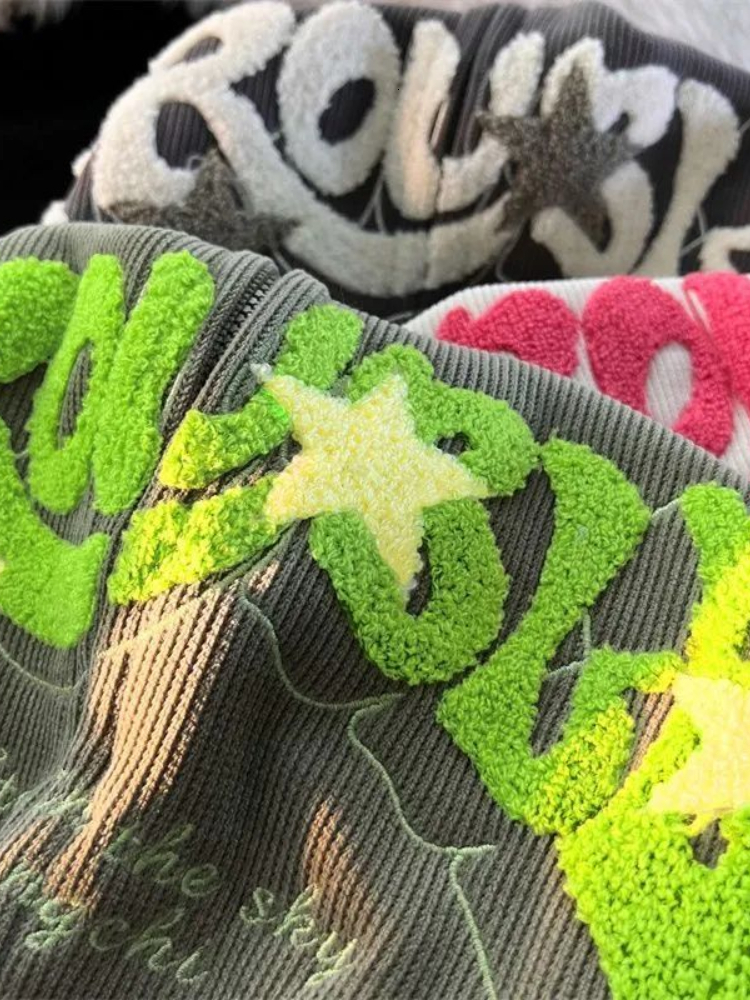 Womens Hoodies Sweatshirts Embroidered Zipper Cardigan Clothing Autumn and Winter Retro Hoodie Plush Thick Sweatshirt Loose Drape Lazy Top Women 23031