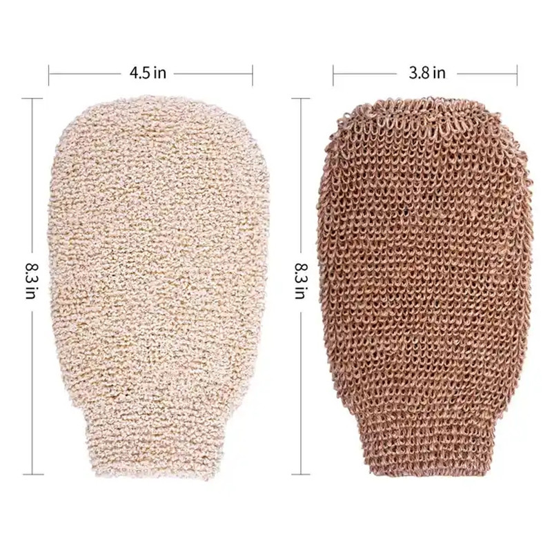 Natural Exfoliating Glove Mitts Hemp Sisal Fiber Bath Spa Shower Scrubber Loofah Rub Mitt Mitten Sponge Remove Dead Skin Jute Gloves