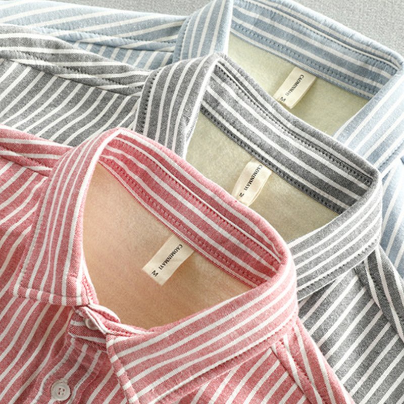 Men's Casual Shirts Helisopus Autumn Winter Men's Shirt Striped Plus Velvet Fleece Lined Shirt Thick Warm Male Shirt Casual Men Clothing 230
