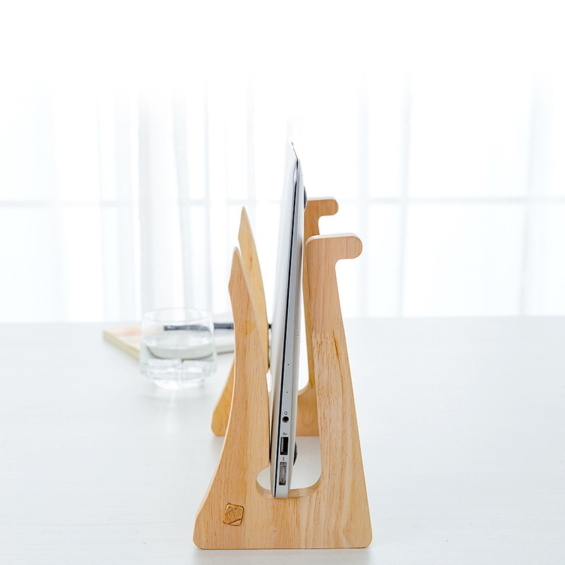 Wooden Laptop Stand Desk Computer Riser Ergonomic Notebook Holder for MacBook Pro Air 11-16Inches Portable