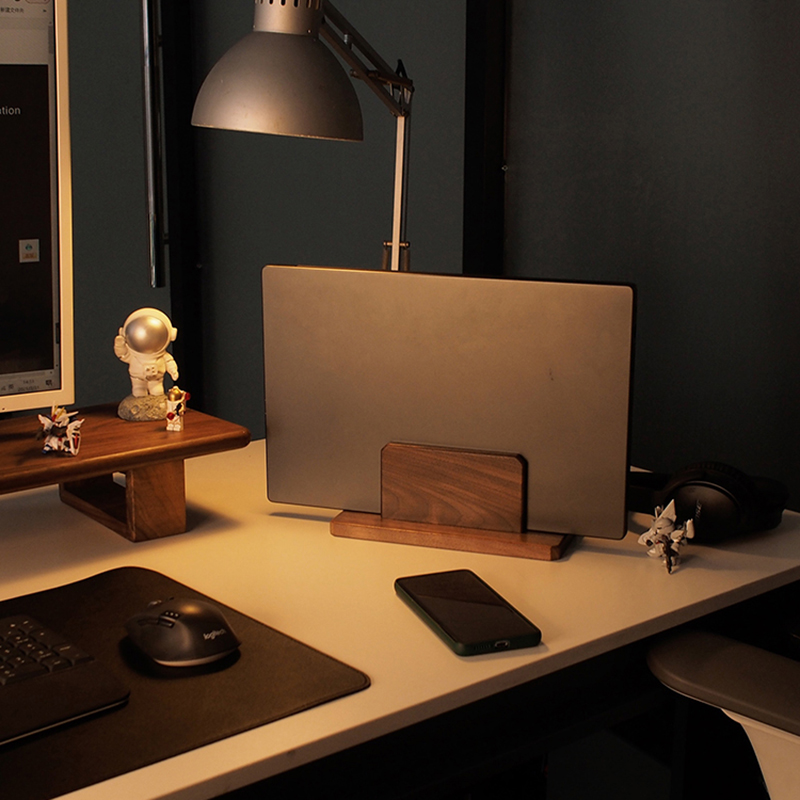 Wooden Vertical Laptop Stand Holder Notebook Tablet Station Support For Macbook Air Pro PC
