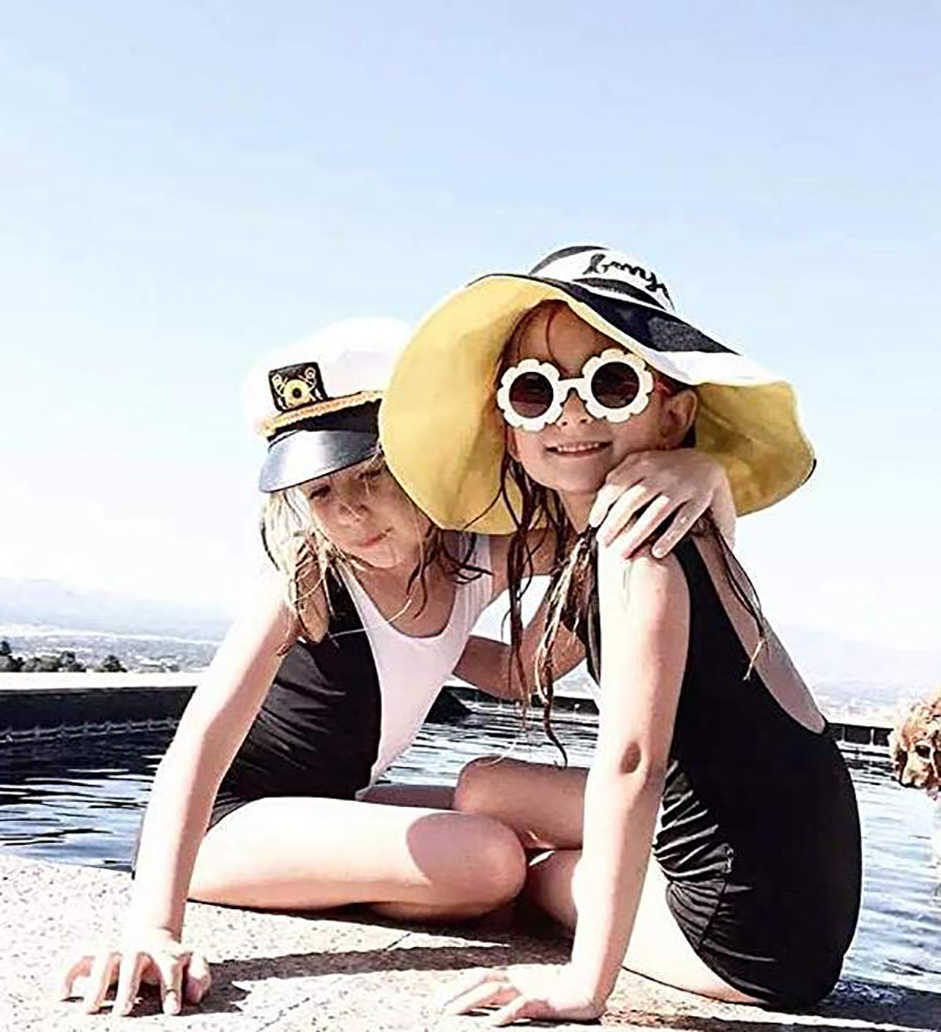 Round Flower Sunglasses Stylish Anti-UV Sunflower Sunblock Glasses Party Photography Outdoor Beach Colorful Eyewear For Baby Kids Children Z260305