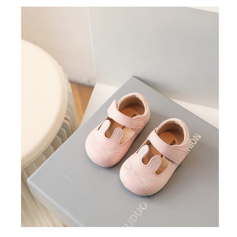 First Walkers Spring Baby Shoes Leather Cute Rabbit Pattern Toddler Girls Princess Shoes Soft Sole Outdoor Tennis Fashion Kids Shoes 230314
