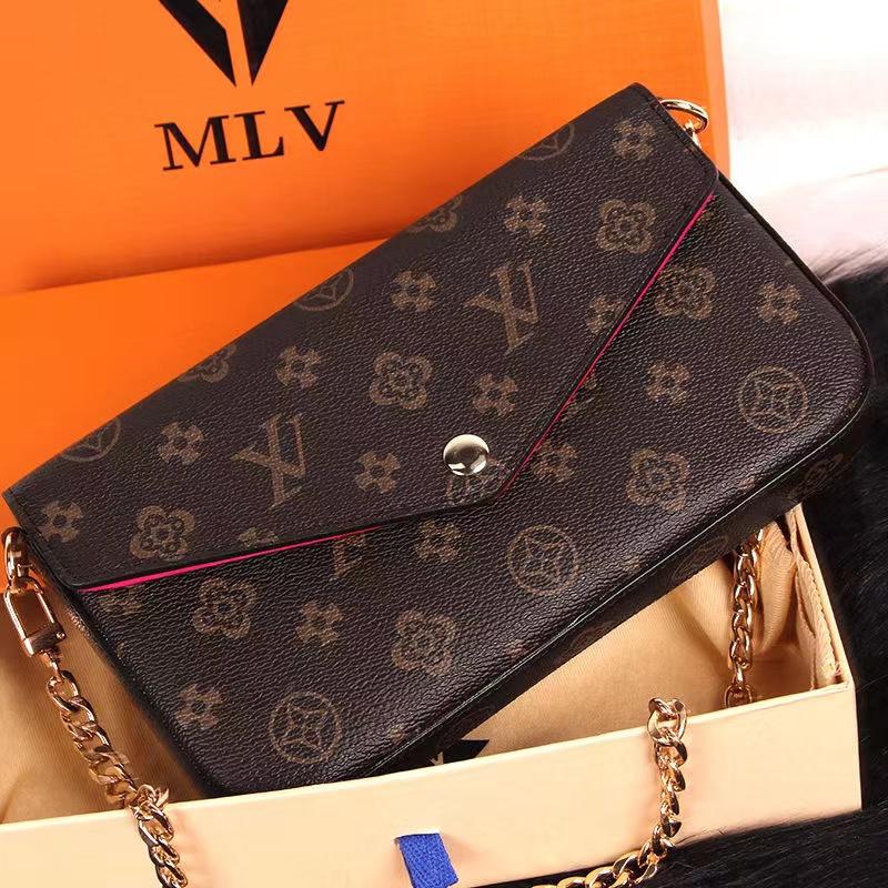 Multi Felicie Pochette Women Chain Bags Wallet Messenger Leather Handbags Shoulder Flower louise Purse vutton Crossbody viuton bag cc2, Brown grid
Multi Felicie Pochette Women Chain Bags Wallet Messenger Leather Handbags Shoulder Flower louise Purse vutton Crossbody viuton bag cc2, Brown grid