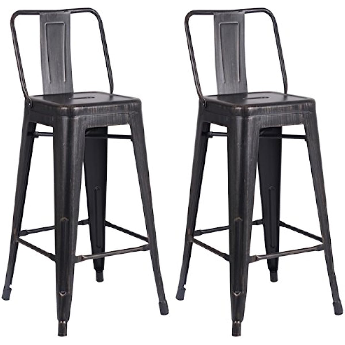 AC Pacific Modern Industrial Metal Bar Stool Bucket Back and 4 Leg Design Ideal for Kitchen Island or Counter Top Set of 2 30 Seat Distressed Black
AC Pacific Modern Industrial Metal Bar Stool Bucket Back and 4 Leg Design Ideal for Kitchen Island or Counter Top Set of 2 30 Seat Distressed Black