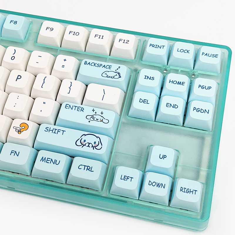 129 Key Cap PBT SYE-SUB XDA Profile Cute Dog Keycap for MX Switches DIY Custom Gaming Mechanical Keyboard Bule keycaps