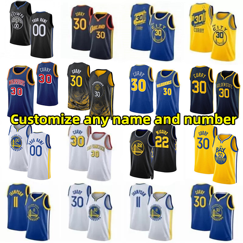 

Stephen Curry Klay Thompson Basketball Jerseys Andrew Wiggins Draymond Green Poole DiVincenzo Kuminga Gary Payton Kevon Looney City Custom, Colour 10