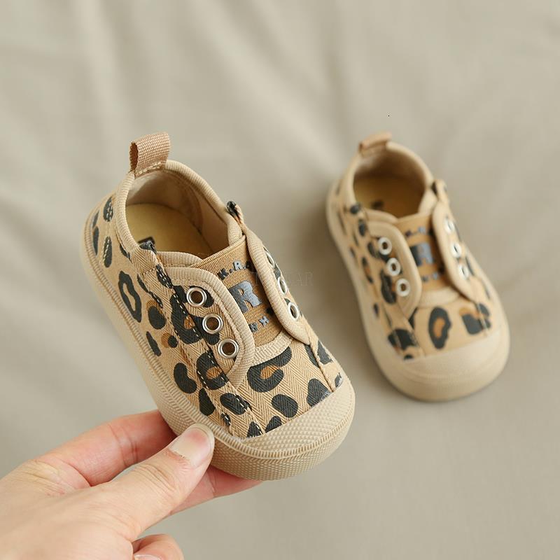 First Walkers Infant Toddler Shoes Autumn Girls Boys Casual Canvas Shoes Children Soft Bottom Non-slip Leopard Kids Baby First Walkers Shoes 230314