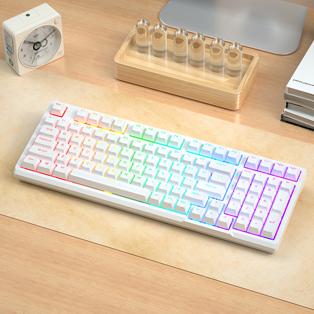 WK980 Hot-swap Mechanical Keyboard Kit Wireless Bluetooth 5.0 3 Mode RGB Backlit 98keys Gaming Keyboard fit 3/5Pins Switch