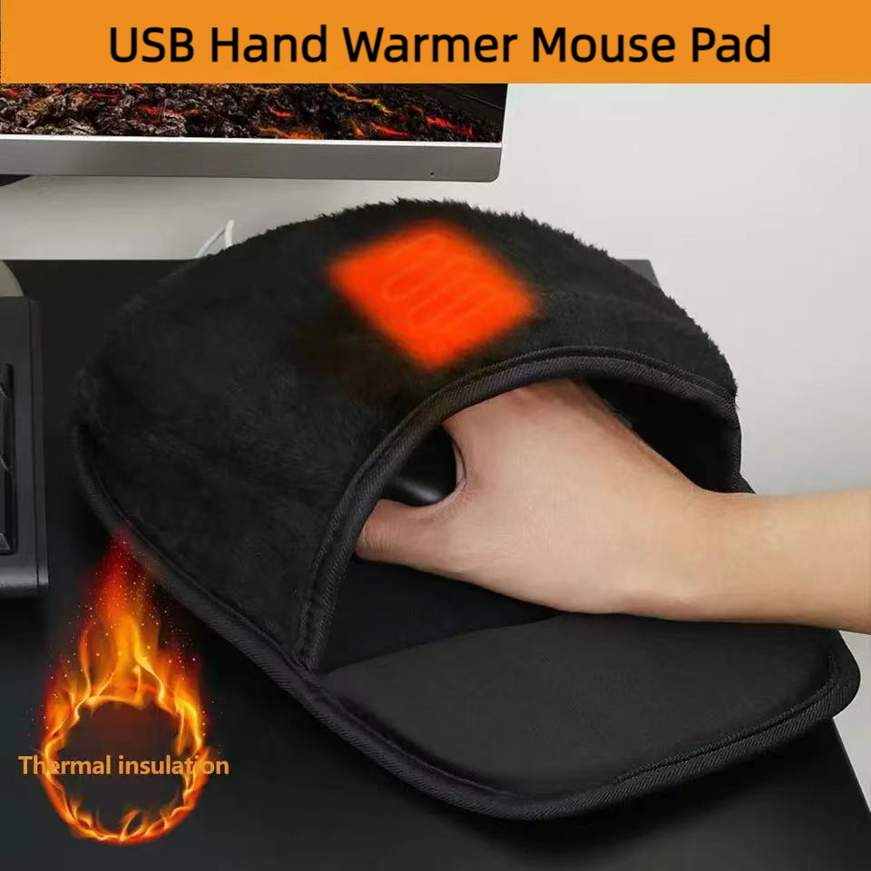 USB Heated Hand Mouse Pad With Wrist Rest Support Gamer Warm Winter Cute Computer Office Desk Soft Fashion Mice Mat for Gaming