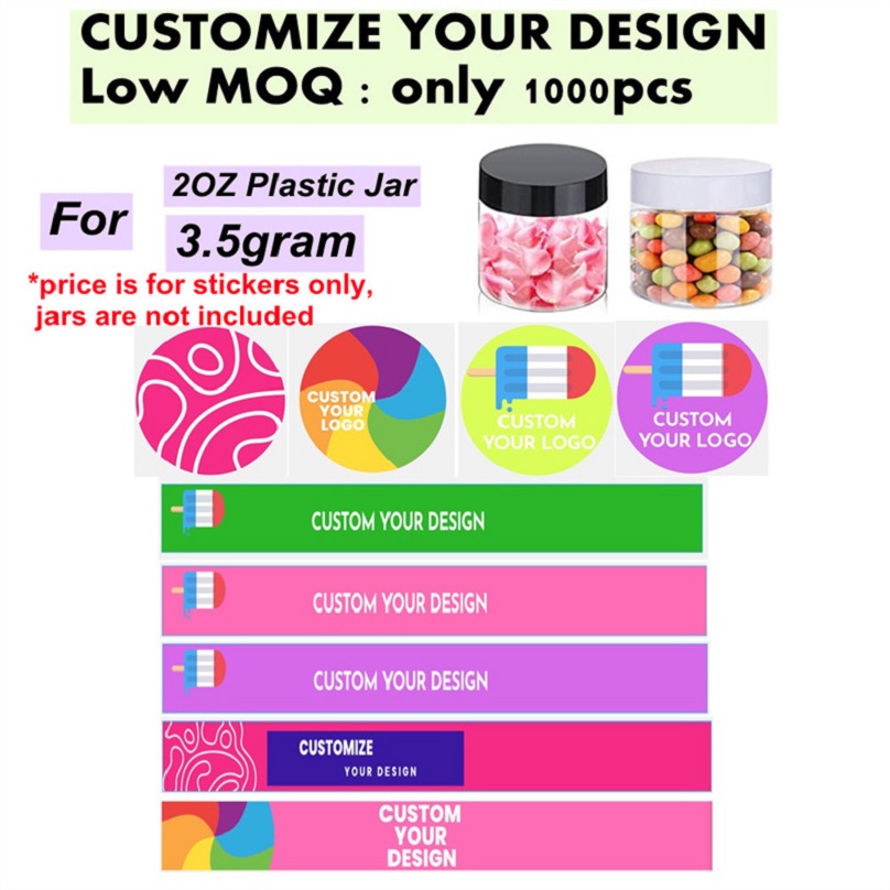 Custom 2oz plastic jar stickers Packaging Paper Sticker custom stickers logo low MOQ 1000pcs Wholesale
Custom 2oz plastic jar stickers Packaging Paper Sticker custom stickers logo low MOQ 1000pcs Wholesale