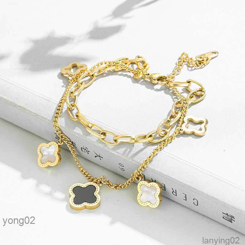 Charm Bracelets Classic Design Leaf Clover Stainless Steel Bracelet Lucky Women Gift Jewelry
Charm Bracelets Classic Design Leaf Clover Stainless Steel Bracelet Lucky Women Gift Jewelry