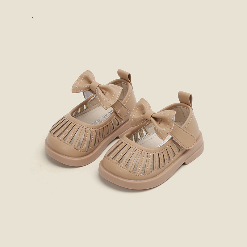 First Walkers 11.5-15cm Spring Shoes For 0-3Years Toddler Girls Solid Hollow Fashion Leather Shoes For Baby Birthday Wedding Party 230314