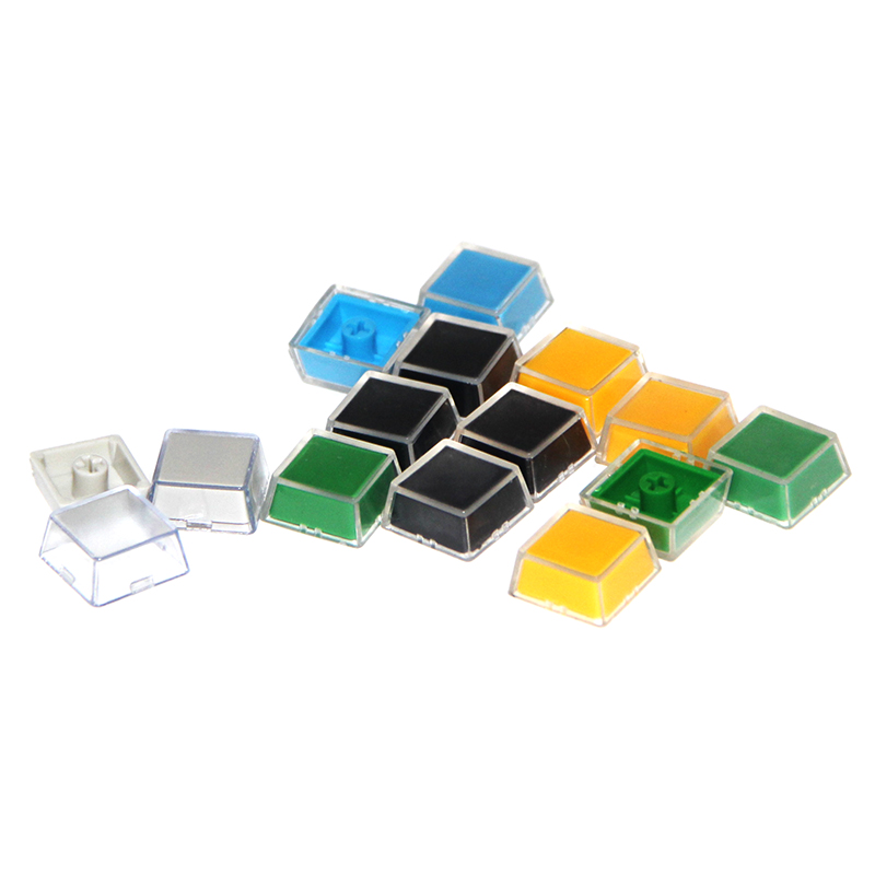 10pcs Colorful Transparent Keycaps Double-layer Keycaps Removable Paper Custom MX Switch Relegendable Keycap Shell Protection 1U