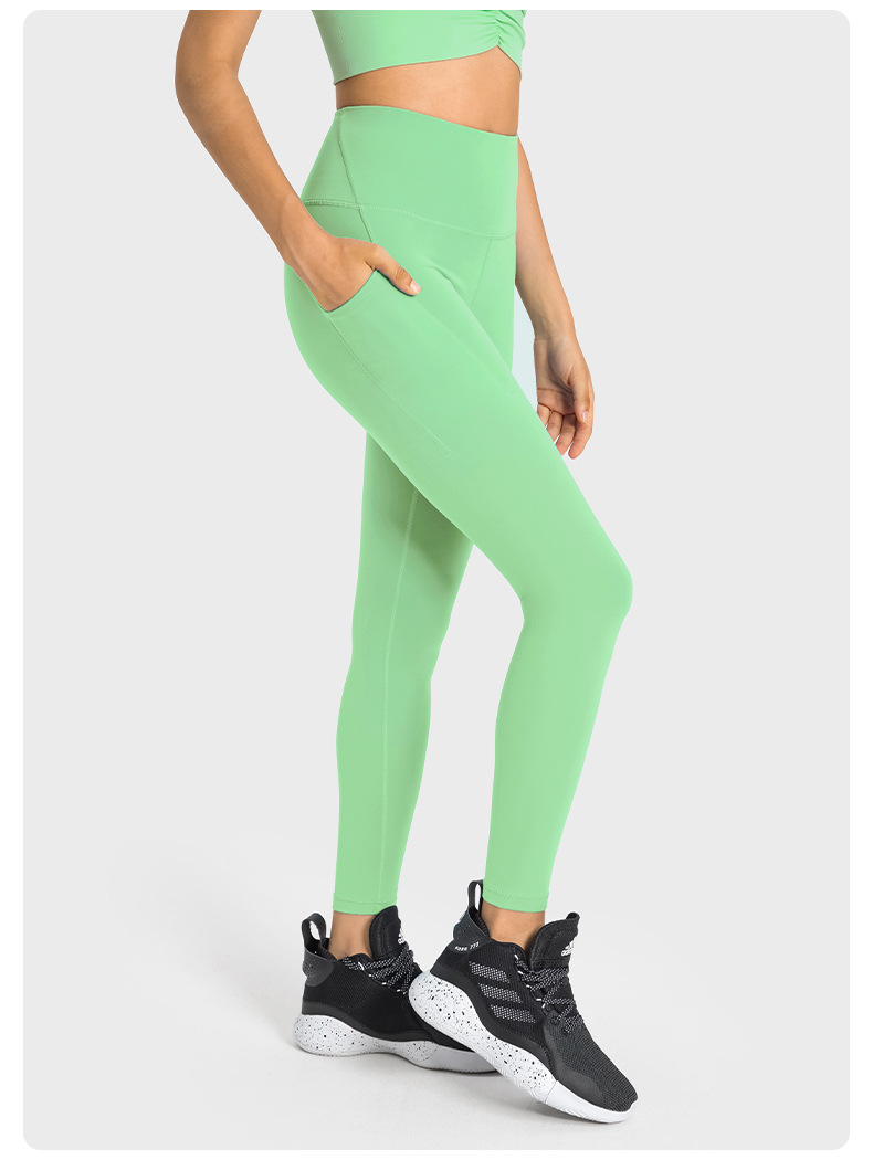 Women Yoga Leggings Push Fi Full Length Soft High Waist Side Pocket Hip Lift Elastic Casual Jogging Pants 5 Colors