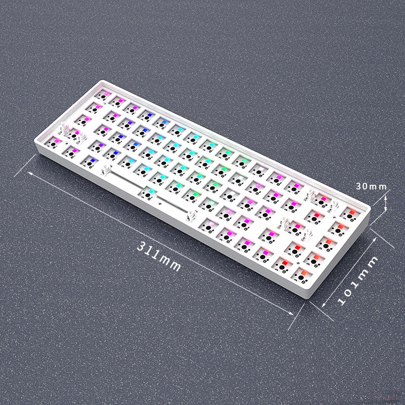 DK61/68 Key 60% Diy Mechanical Keyboard Kit Bluetooth5.0/2.4G Wireless/Wired Three-Mode RGB Full Key HOT Swap Compatible 3/5pin