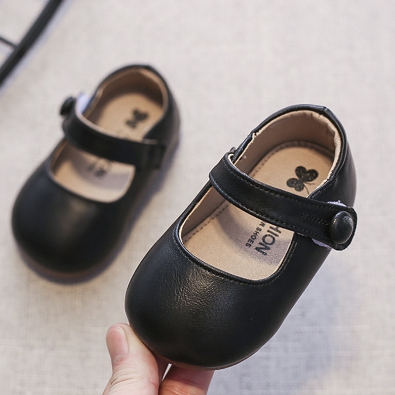 First Walkers 11.5-15.5cm Simple Girls Flats Shoes Solid Soft Toddler Princess Dress Shoes For Party Wedding Soft Infant Autumn Casual Shoes 230314