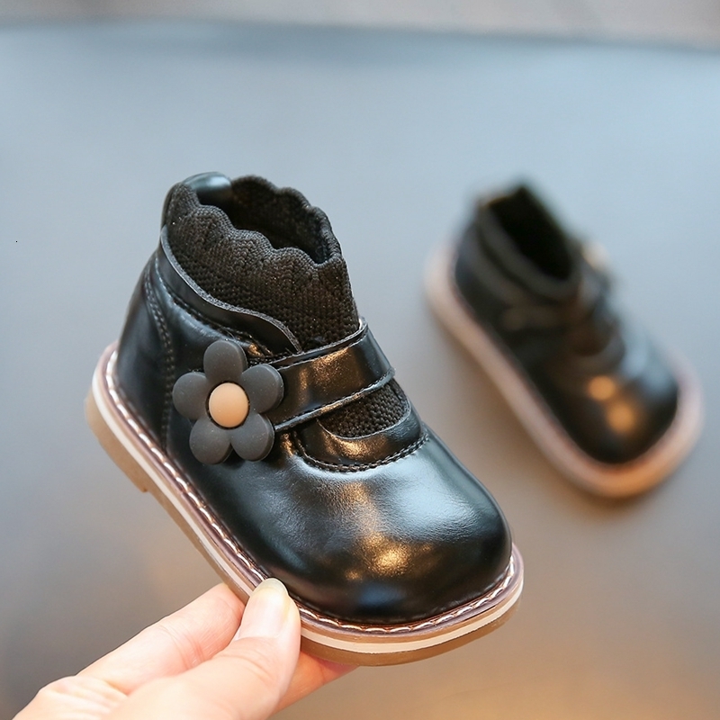 First Walkers 11.5-15.5cm Spring Boots For Toddler Girls Solid Flower Sock Ankle Boots For 0-3years Old Children Girls Little Princess Shoes 230314