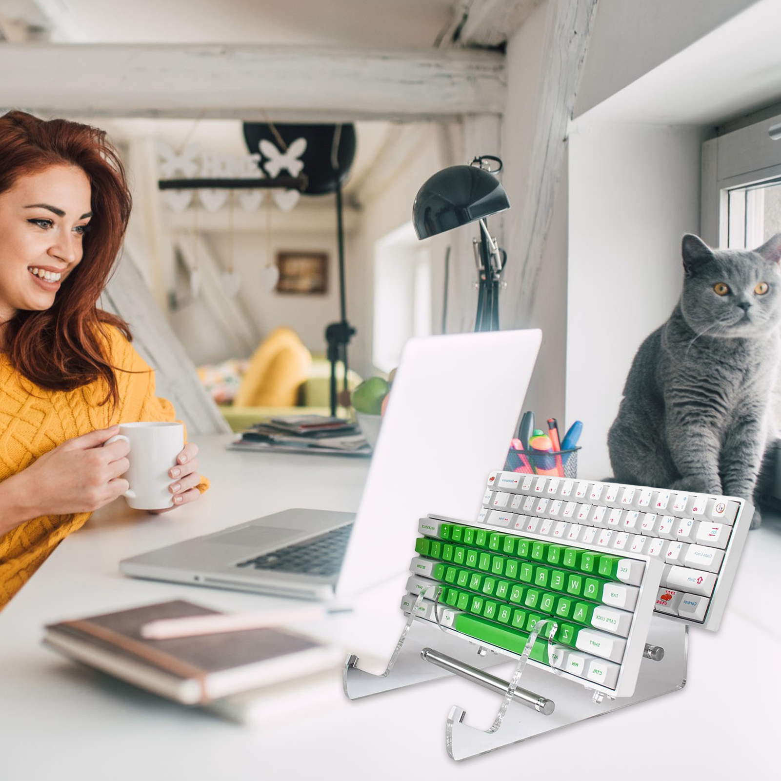 Keyboard Display Stand Stable Transparent Mechanical Keyboard Accessories Storage Holder Support Game PC Display Rack Storage