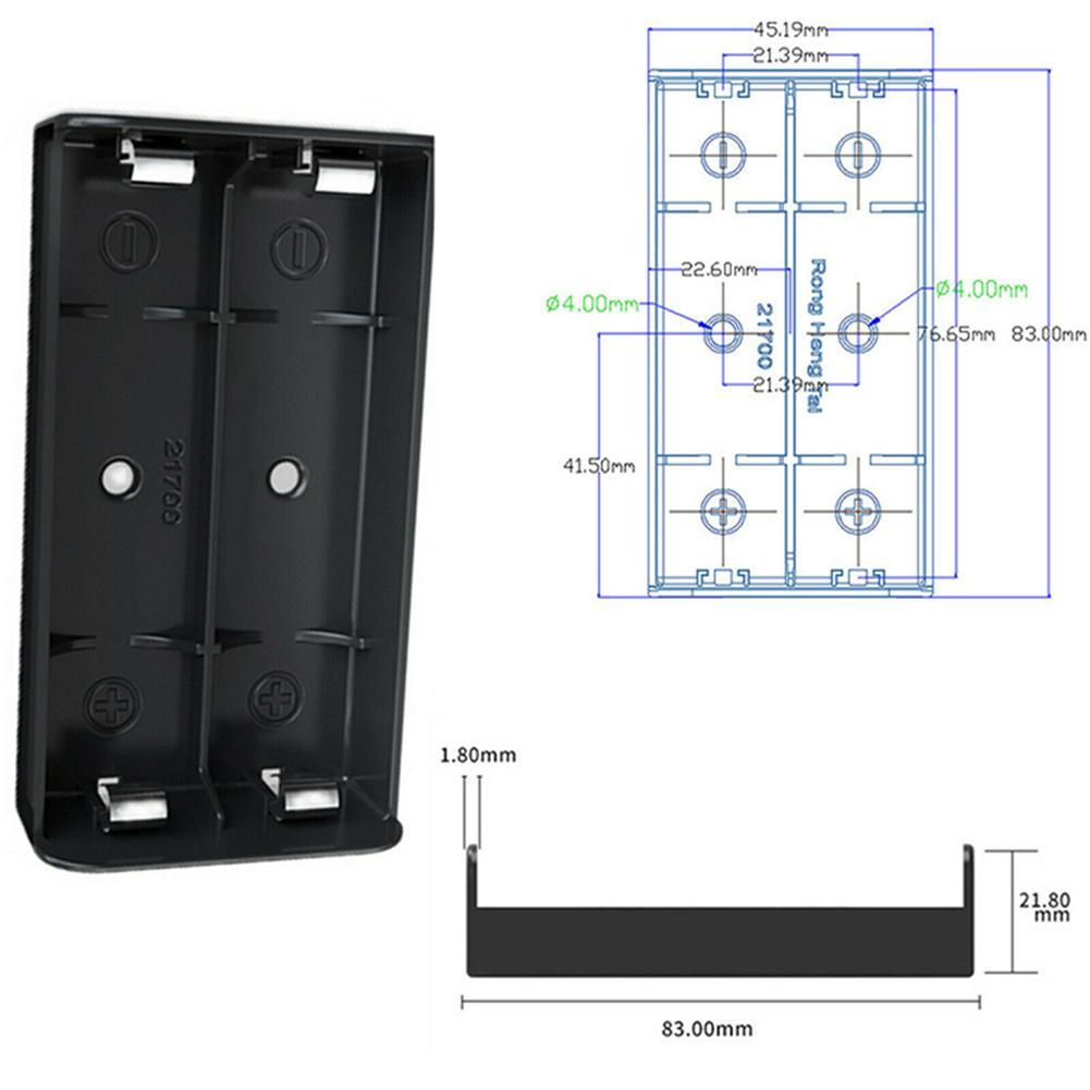 ABS Fireproof Power Bank Cases 1X 2X 3X 4X 21700 Battery Holder Storage Box Case 1 2 3 4 Slot Batteries Container With Shrapnel