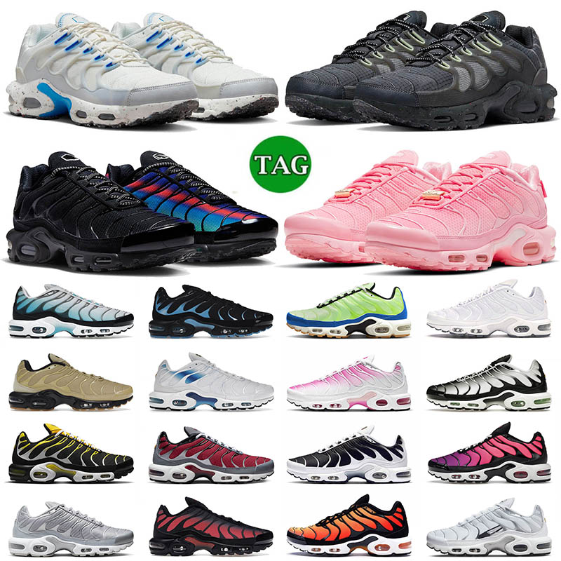 

Topquality tn 3 Outdoor running shoes mens women triple white black Laser Blue Volt Glow Oreo womens Breathable sneakers trainer EUR 36-47, A44 white black 40-46
