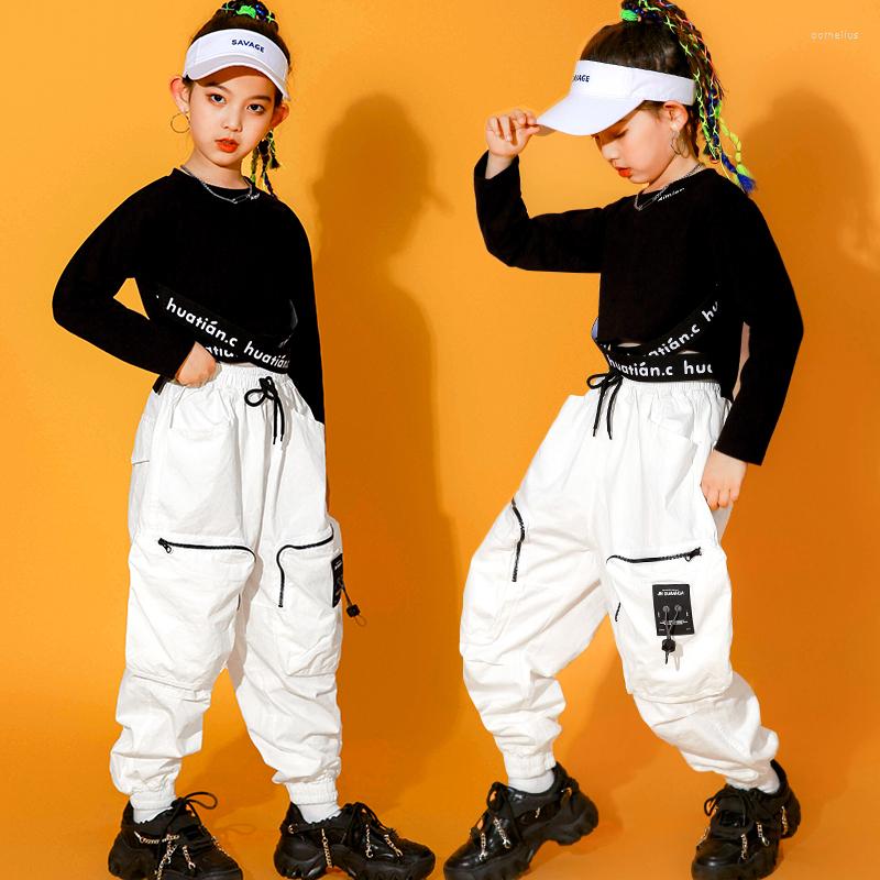 Stage Wear Jazz Dance Costume Girls Clothes Black Tops White Cargo Pants Long Sleeves Hip Hop Clothing Kids Street BL7001
Stage Wear Jazz Dance Costume Girls Clothes Black Tops White Cargo Pants Long Sleeves Hip Hop Clothing Kids Street BL7001