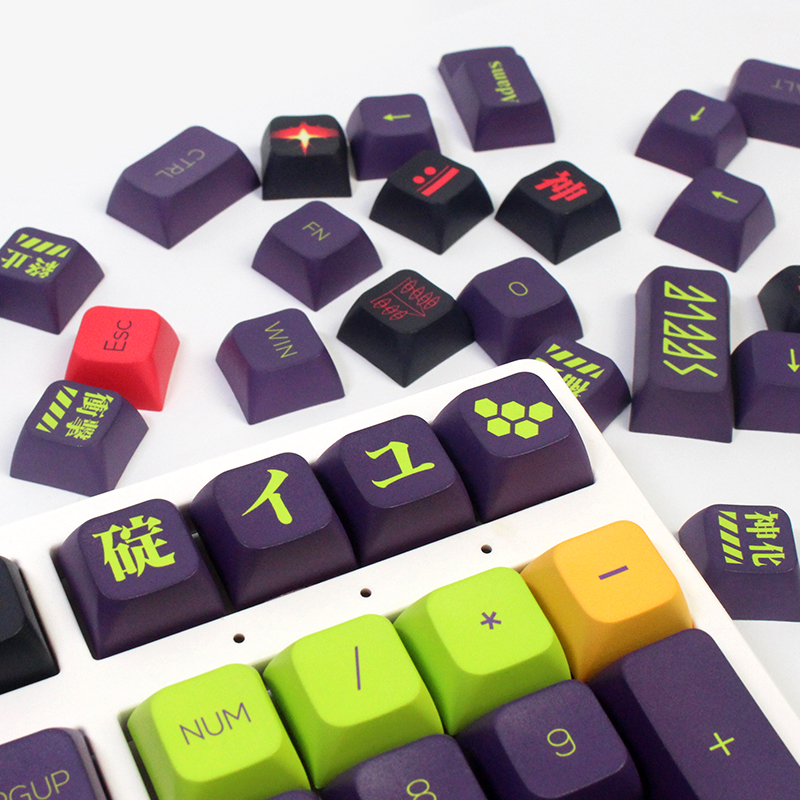 135 Keys/Set XDA Profile EVA-13 Japanese Key Caps DIY Custom PBT Purple Keycap for MX Switches Mechanical Gaming Keyboards