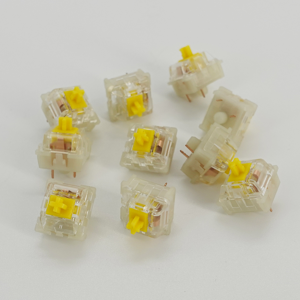 KTT Switch Milky Yellow Switches Linear 3pin Compatible Mechanical Keyboard Gaming RGB SMD Cherry DIY Custom with MX Switchs