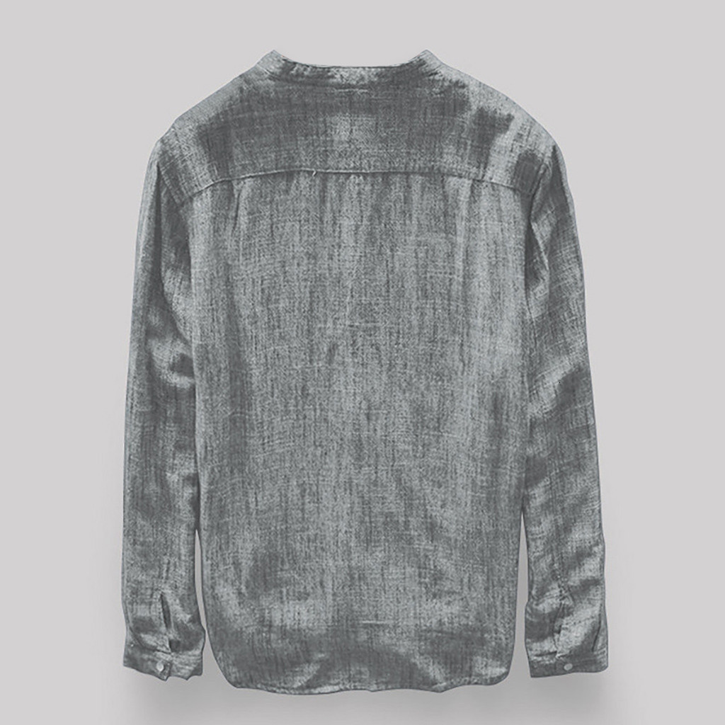 Men's Casual Shirts Mens Winter Sleeve Blouse Long Top Button Linen Autumn Casual Cotton Fashion and Men Blue Button Mens Corduroy Shirt Jacket 2