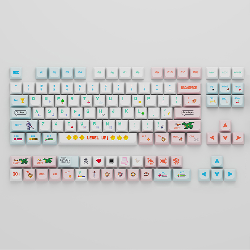 129 Key/Set Warrior PBT Keycaps for Mechanical Gaming Keyboard MX Switches DIY Custom SYE-SUB Cute XDA Keycap Profile