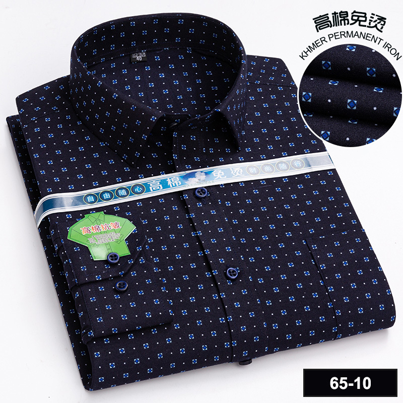 Men's Casual Shirts Men's Long Sleeve Casual Shirts Fashion Print Cotton Standard Fit Button Pocket Soft Shirts For Man Office Business Dres