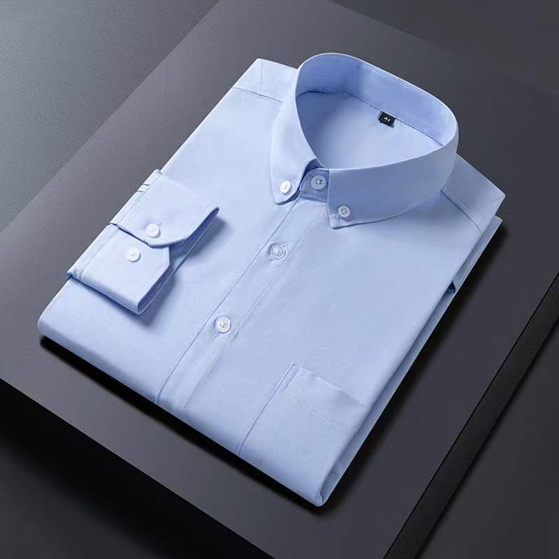 Men's Casual Shirts Men Summer Shirts Fashion Thin Striped Smart Casual with Pockets Slim Fit Stripes Long Sleeve Business Dress Shirt Mens Cloth