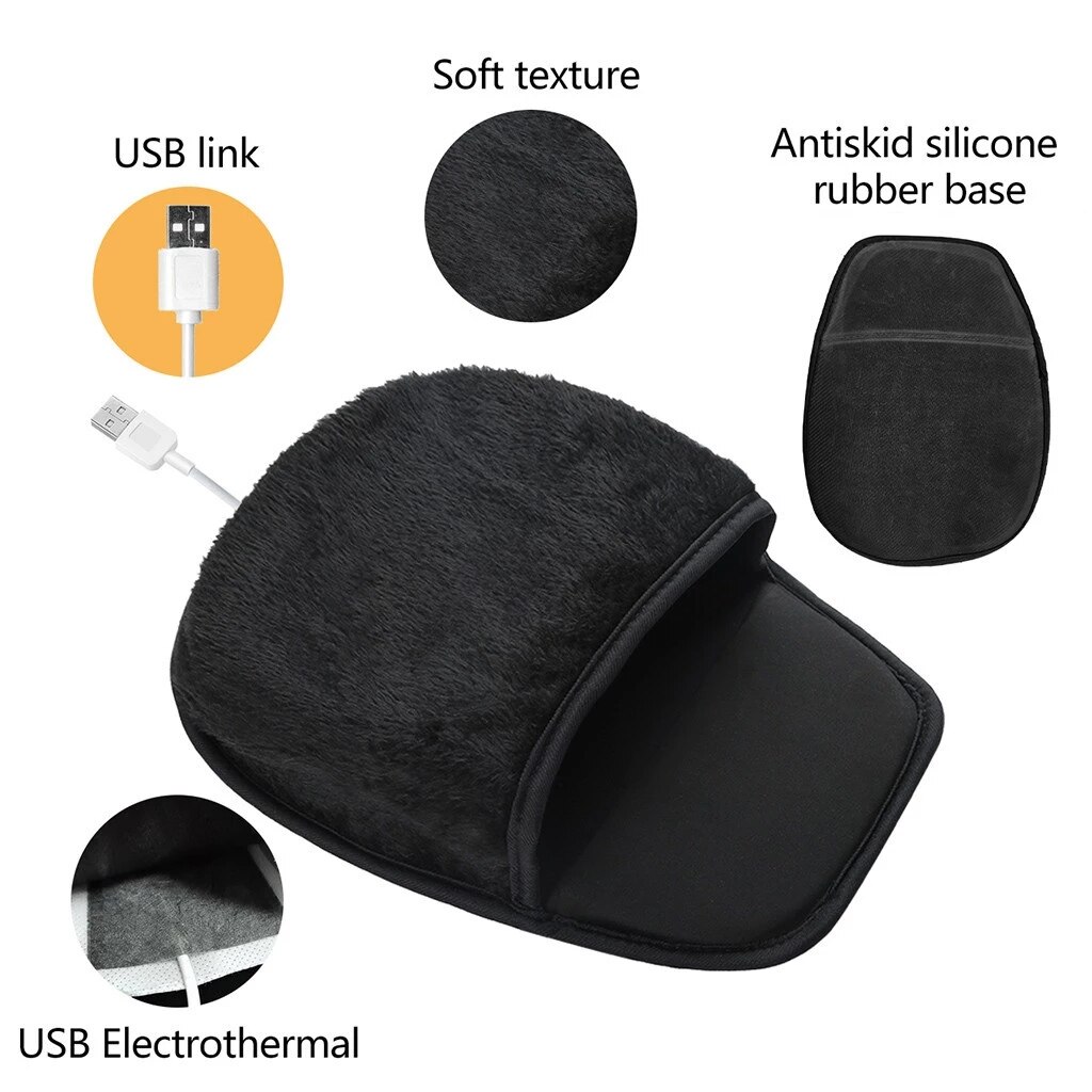 USB Heated Hand Mouse Pad With Wrist Rest Support Gamer Warm Winter Cute Computer Office Desk Soft Fashion Mice Mat for Gaming