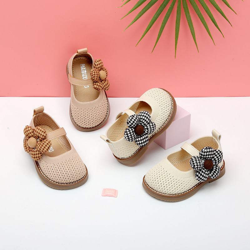 First Walkers DIMI Spring/Autumn Baby Breathable Knitting Soft Comfortable Girl Toddler Shoes Fashion Non-Slip Flower Infant Princess Shoes 230314