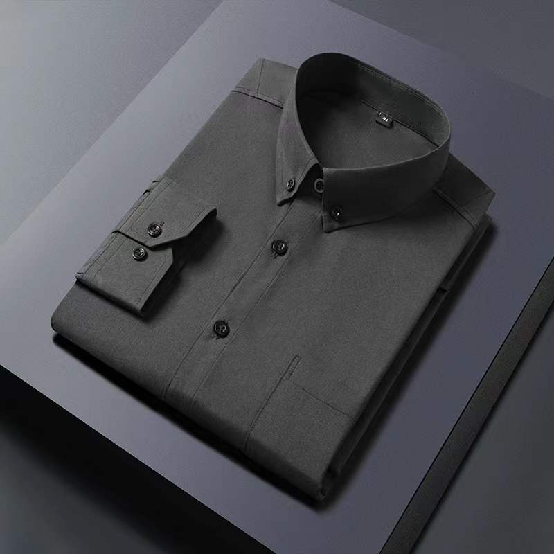 Men's Casual Shirts Men Summer Shirts Fashion Thin Striped Smart Casual with Pockets Slim Fit Stripes Long Sleeve Business Dress Shirt Mens Cloth