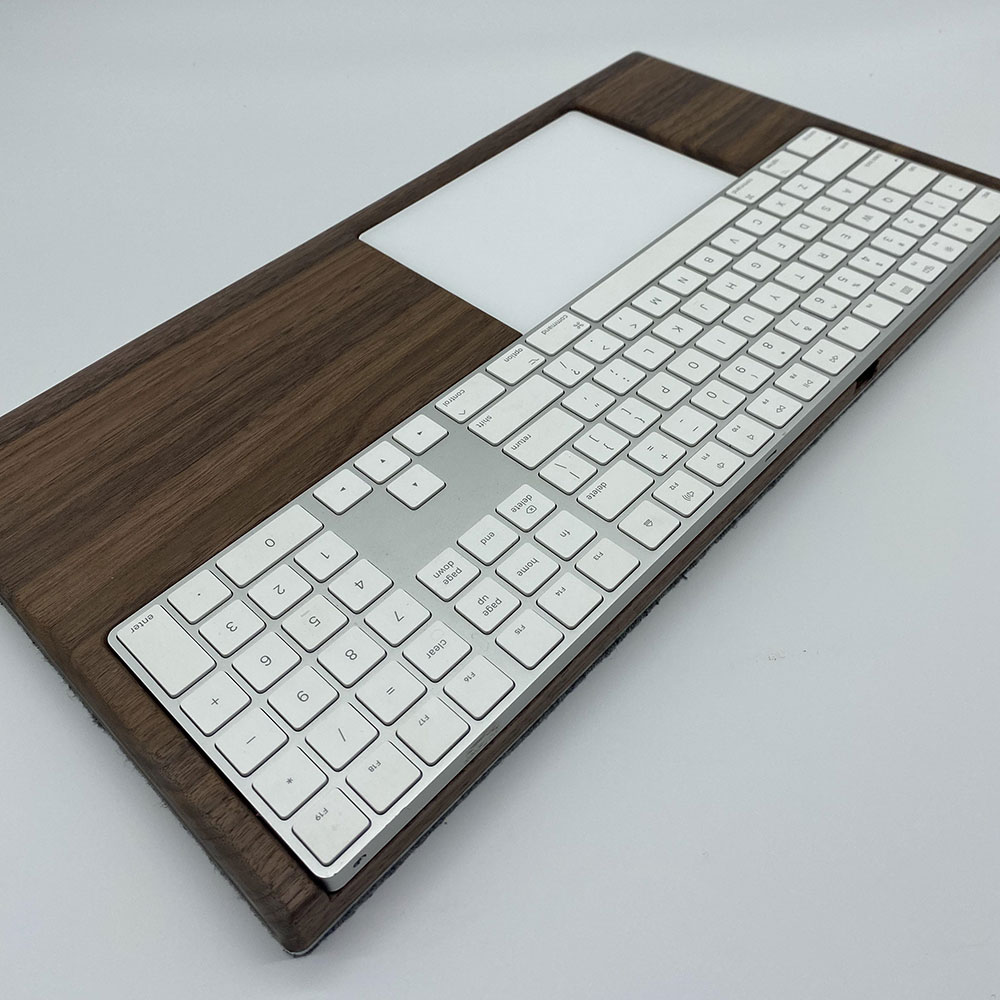 Wrist Rest for iMac 2021 Magic Trackpad 2 Keyboard with Touch ID Numeric Walnut Wooden Stand Station Bracket Accessories