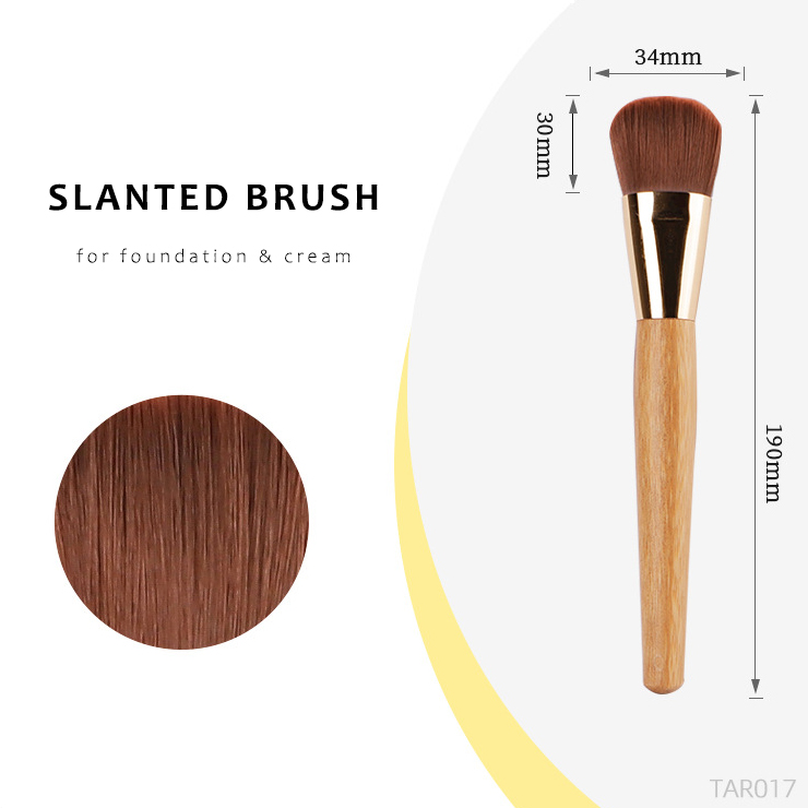 TT-Series Bamboo Makeup Brushes for Foundation Blush Powder Contour Highlight Eye Shadow Brow Liner - Soft Synthetic Flawless Finish Beauty Cosmetics 