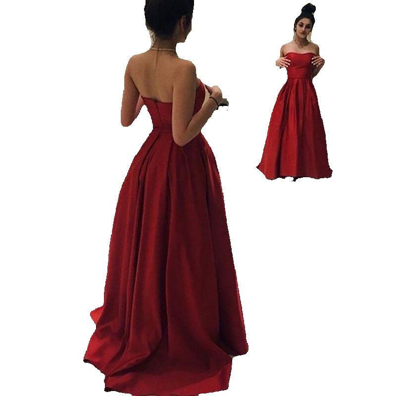 2023 Red Satin Evening Dresses Sleeveless Floor-length Elegant Banquet Party Formal Prom Gowns Vestido De Festa, Water melon
2023 Red Satin Evening Dresses Sleeveless Floor-length Elegant Banquet Party Formal Prom Gowns Vestido De Festa, Water melon