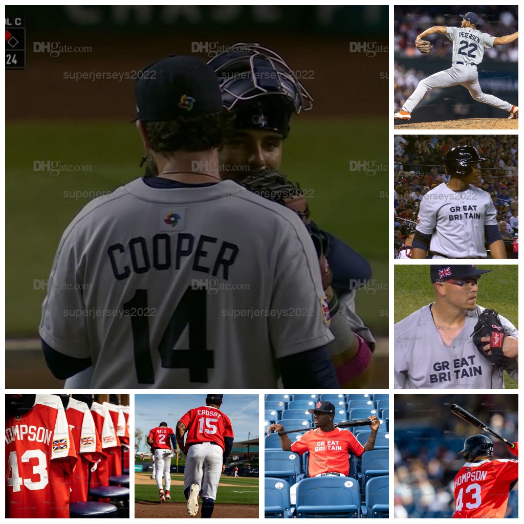 14 Daniel Cooper Great Britain 2023 WBC World Baseball Classic Jersey 43 Trayce Thompson Alex Crosby Chavez Young Donovan Benoit Joseph King Michael Petersen, Grey
14 Daniel Cooper Great Britain 2023 WBC World Baseball Classic Jersey 43 Trayce Thompson Alex Crosby Chavez Young Donovan Benoit Joseph King Michael Petersen, Grey
