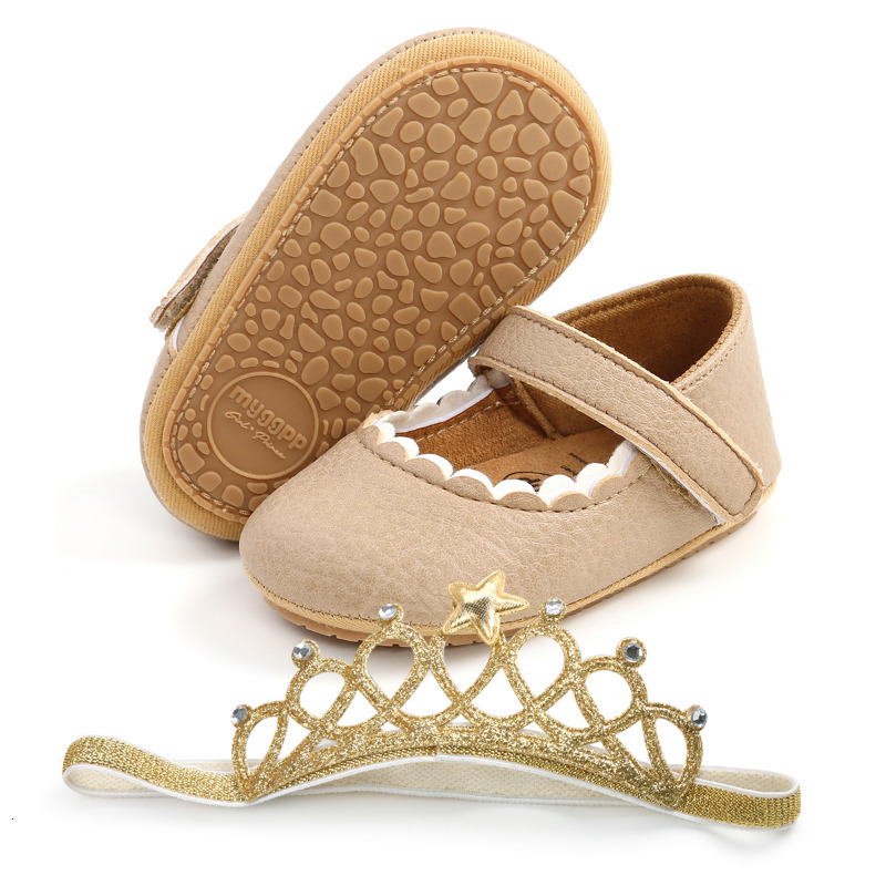 First Walkers Baby Shoes First Walkers Spring Baby Princess Shoes Headband Walking Shoes Headband Socks 0-12M Toddler Shoes 230314