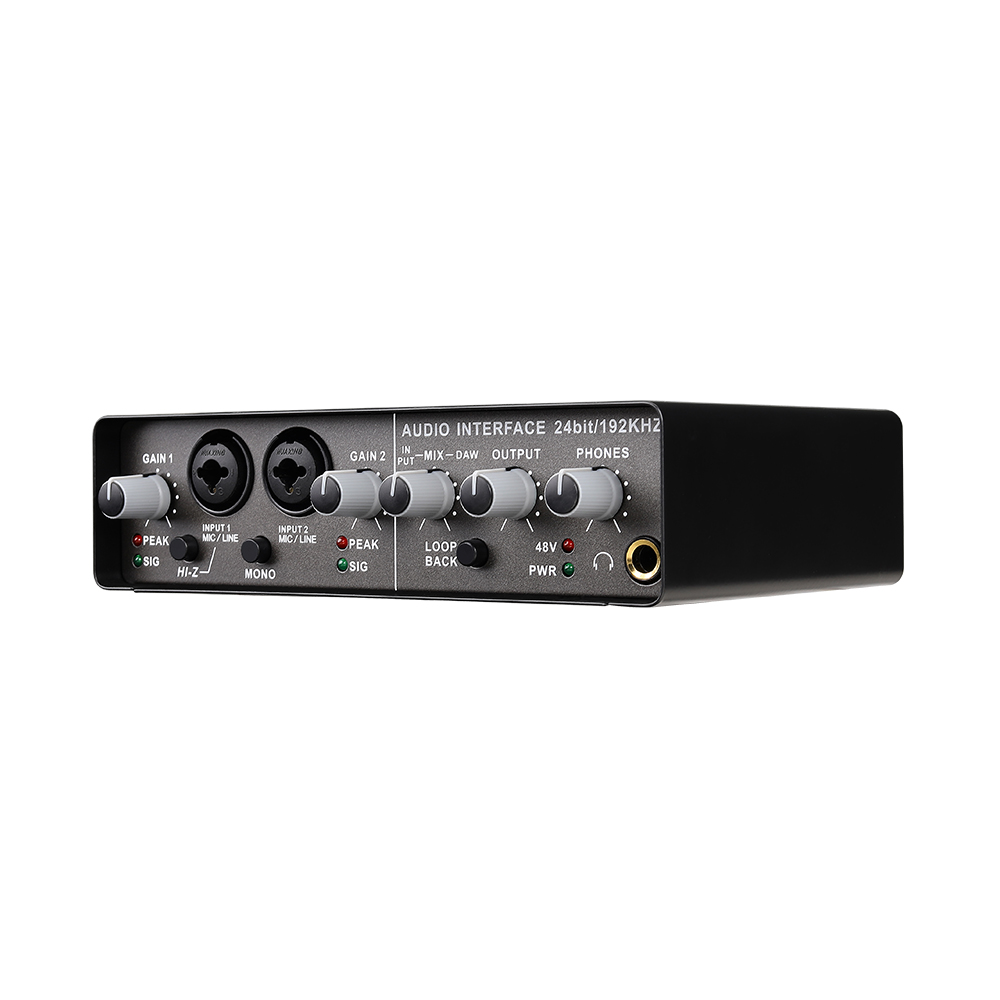 New Teyun Q-24 Audio Interface 2 in 4 Out Sound Card With Monitoring Electric Guitar Live Recording Professional Sound Card PC
