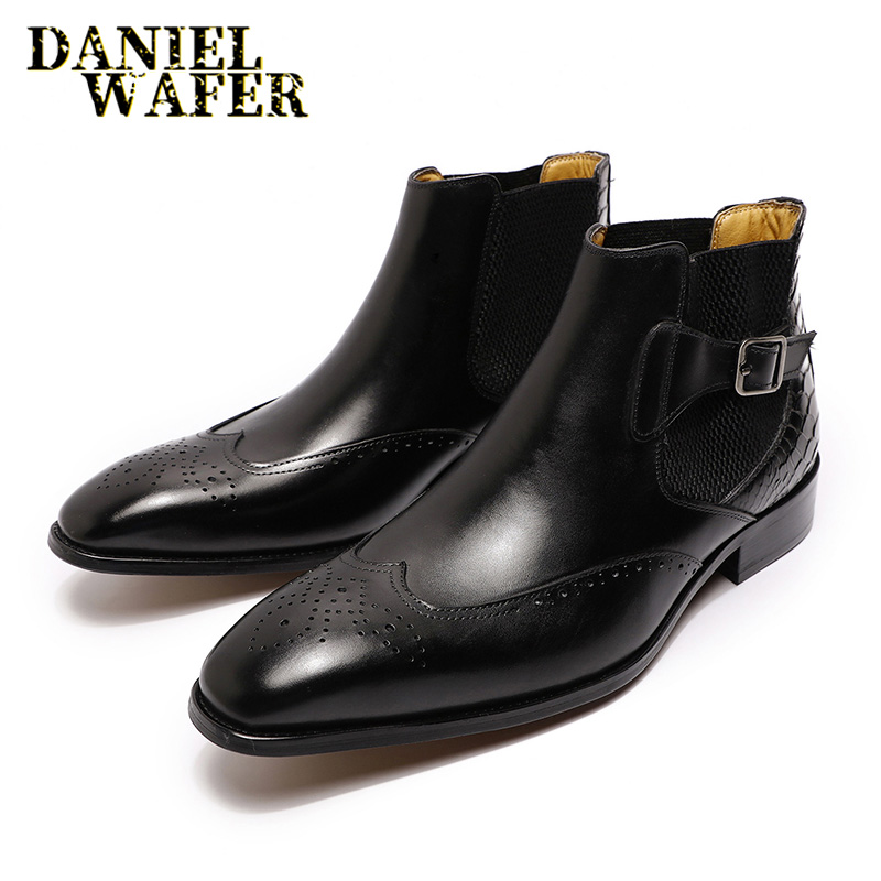 Luxury Brand Men's Chelsea Causal Boots High Quality Genuine Leather Slip on Buckle Strap Black Brown Wedding Formal Ankle Boots
Luxury Brand Men's Chelsea Causal Boots High Quality Genuine Leather Slip on Buckle Strap Black Brown Wedding Formal Ankle Boots