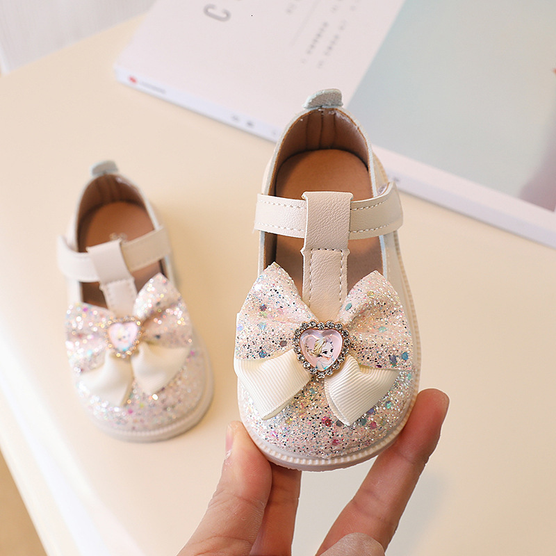 First Walkers 12-14cm Toddler/Little Girls Spring Ballerina Flats Shoes Soft Slip-on Toddler Woman Party Dress Shoe For Birthday Wedding 230314