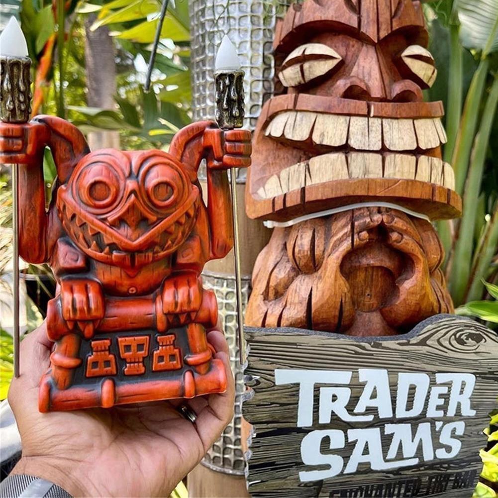 Decorative Objects Figurines Haunted Mansion Gargoyle Tiki Cup Mug Ornaments Steel Drinkable Decoration For Home Year Decor Gift Q7f6 230314